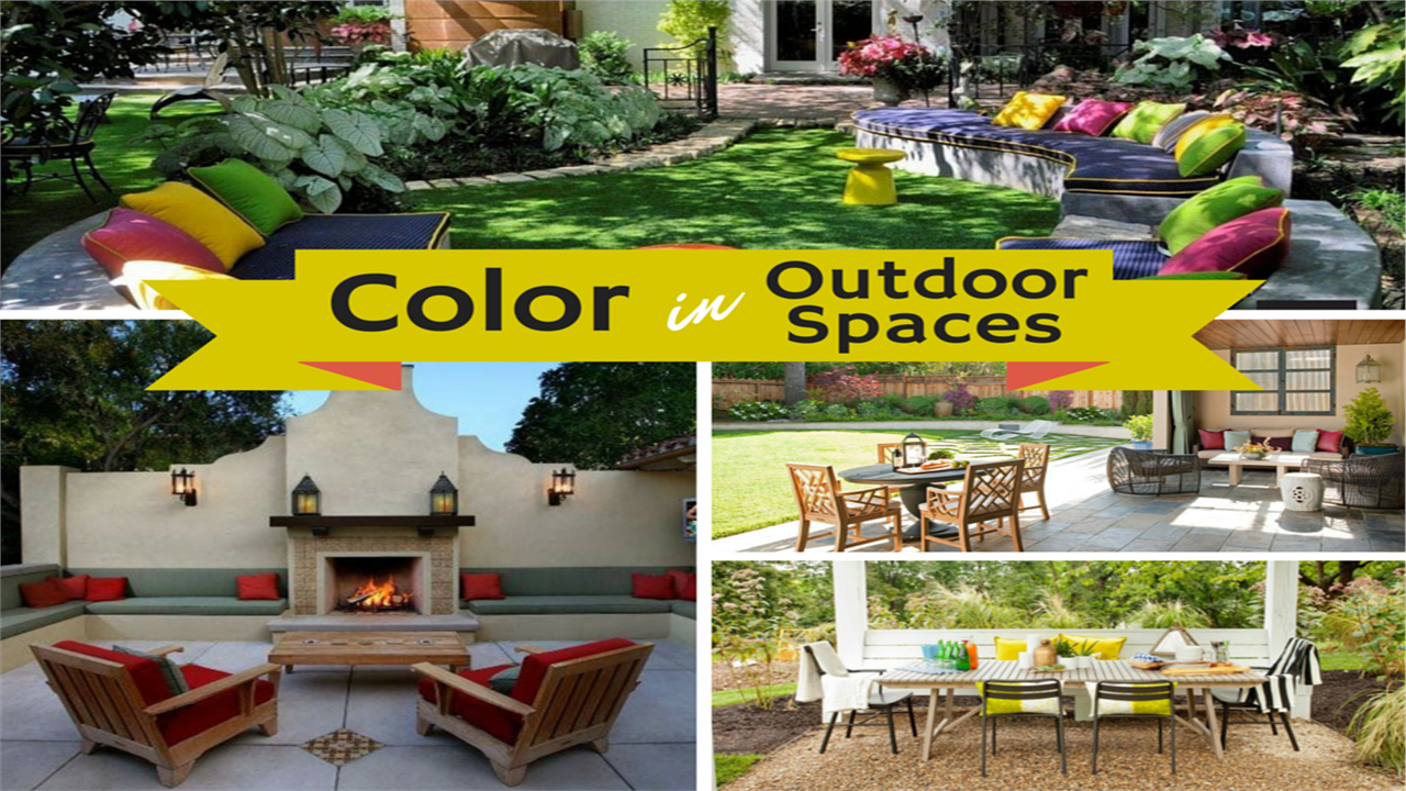 Montage of photographs illustrating outdoor living