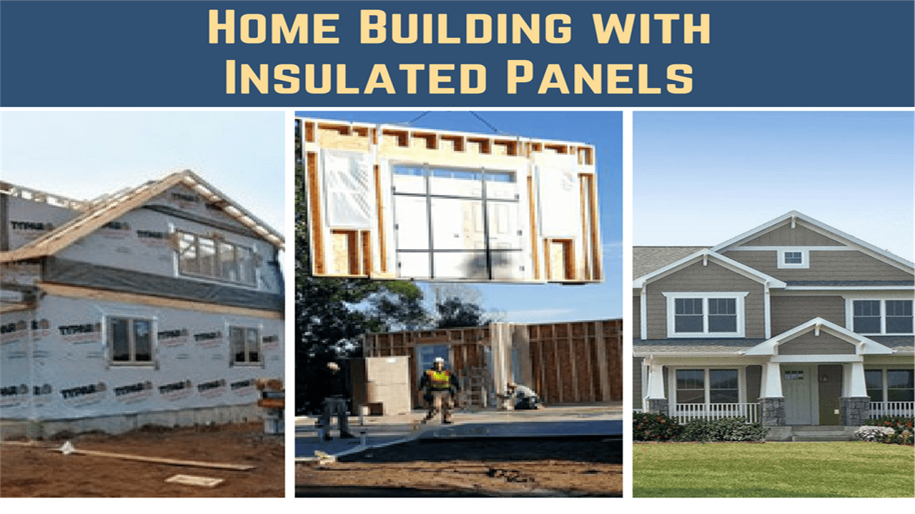 Montage of 3 images illustrating article on home building with insulated panels