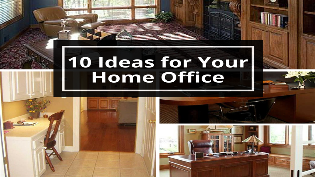 Montage of 4 images illustrating home-office ideas
