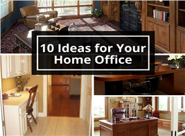 Montage of 4 images illustrating home-office ideas