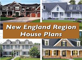 4 homes illustrating article on New England Region house plans