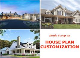 3 house photos illustrating article on home plan customization