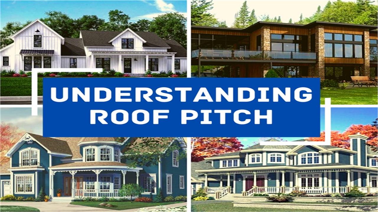 Four homes illustrating article about roof pitch