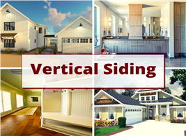 Interiors and exteriors of  homes to illustrate article about vertical siding