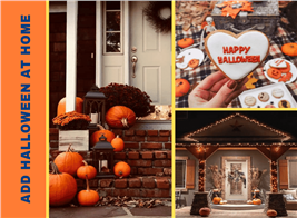 Halloween decorations and pumpkins at home