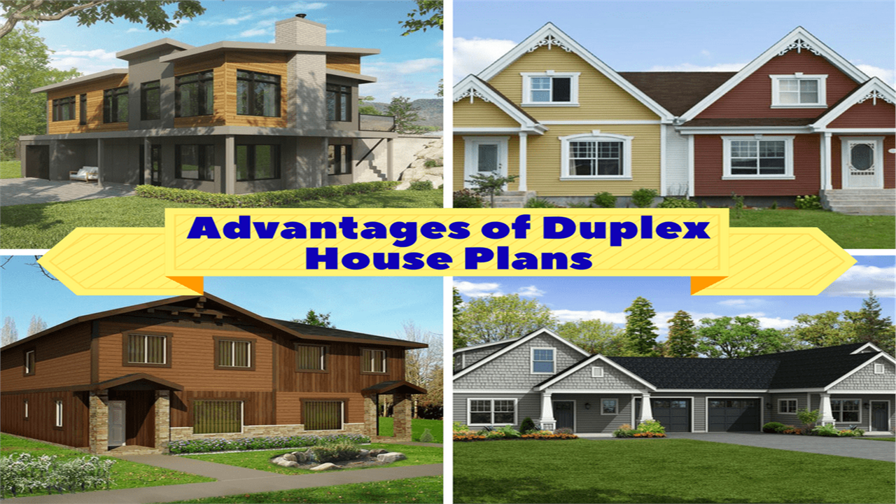 Montage of 4 images illustrating article on duplex house plans