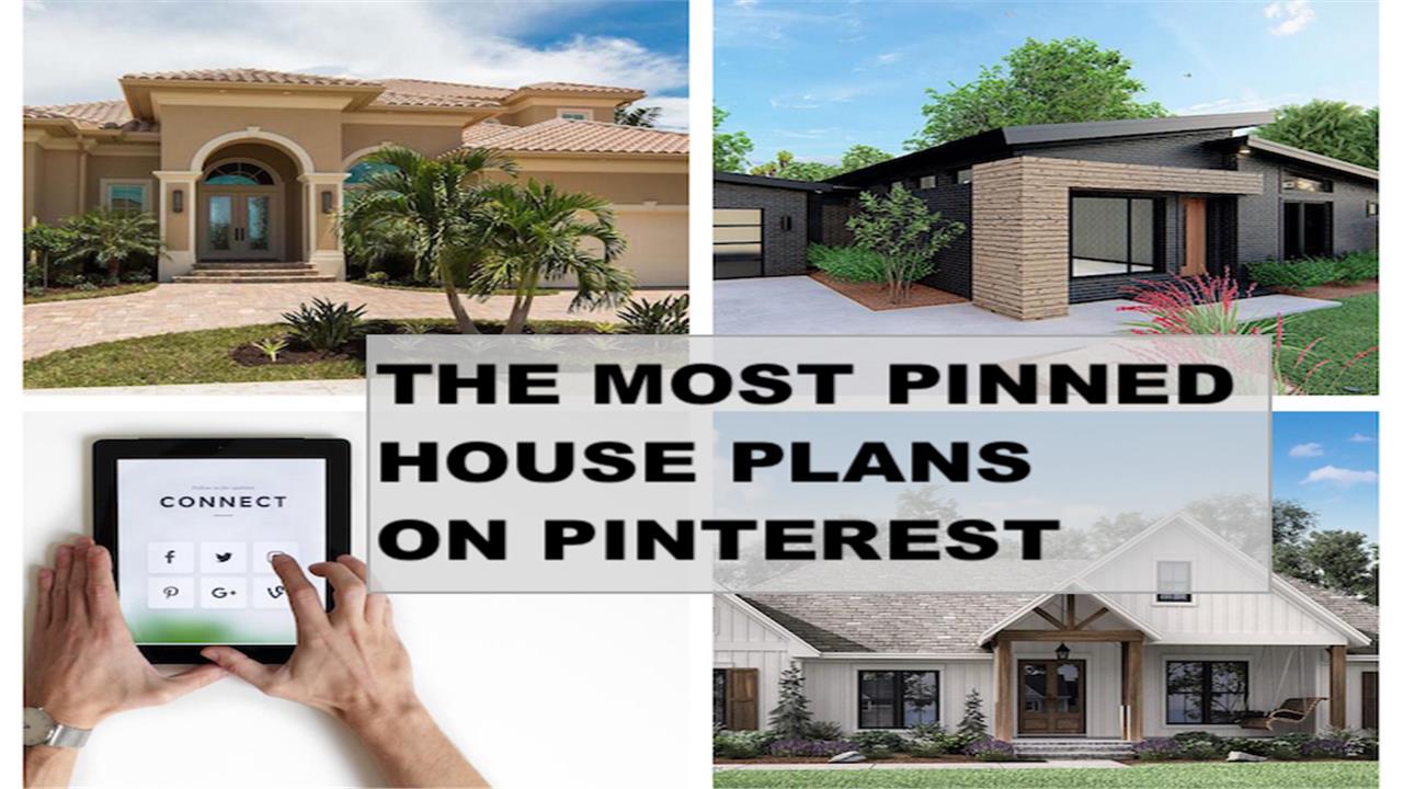 Person pinning a house plan on Pinterest