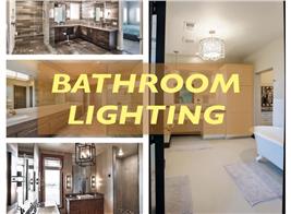 4 bathroom settings illustrating article about bathroom lighting