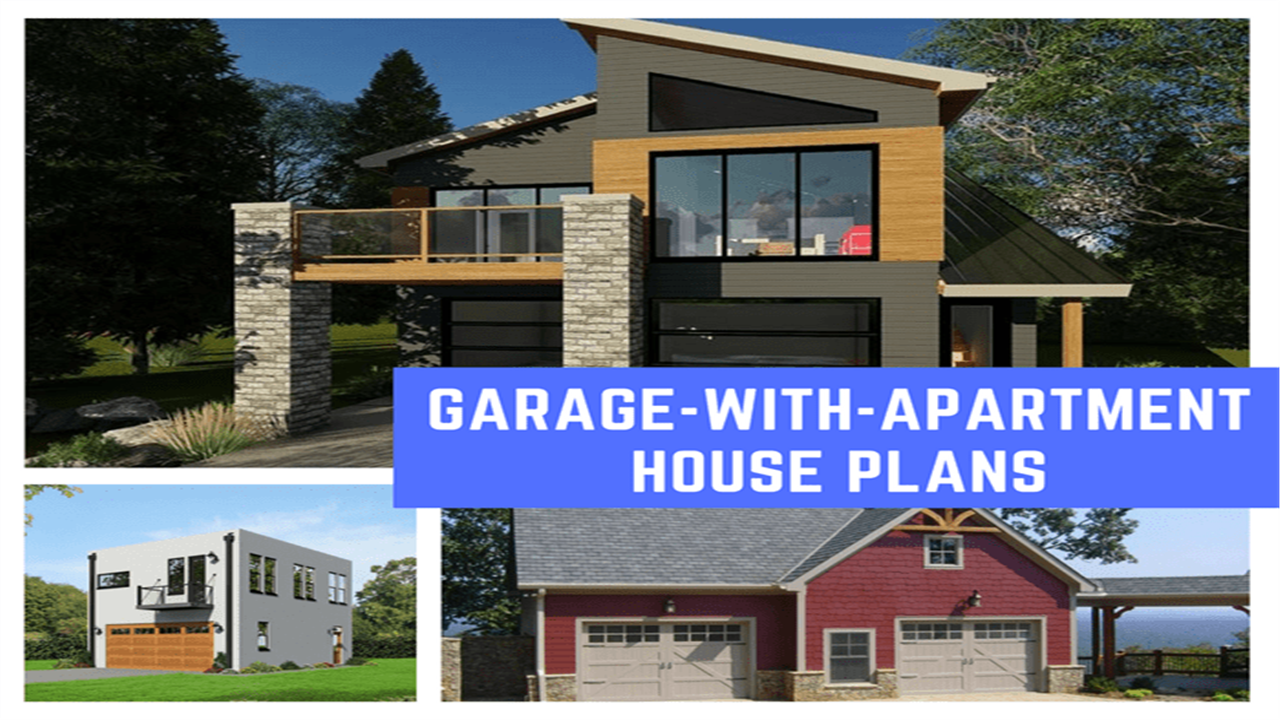 Montage of 3 homes illustrating article on garage-with-apartment house plans