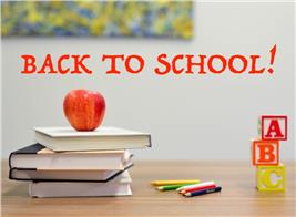 School books and supplies illustrating article on "back to school"