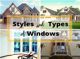 Four homes illustrating article about types of windows