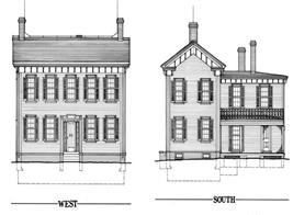 Plans for Lincoln's Greek Revival with Italianate details home in Springfield, Illinois