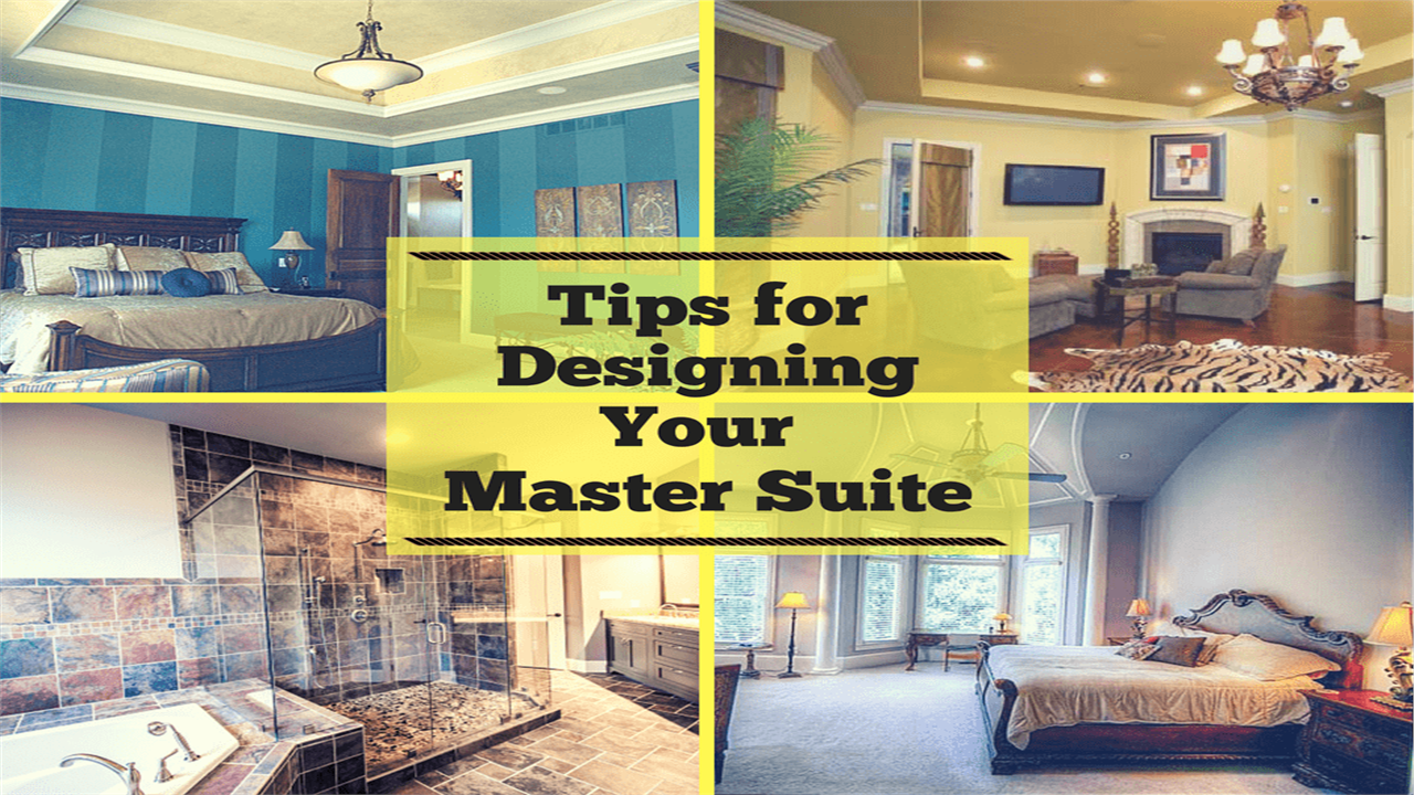 Montage of 4 photographs illustrating article on master suites