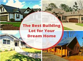Montage of 4 houses illustrating article on types of building lots to choose from