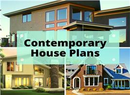 Montage of three images showing Contemporary house plans