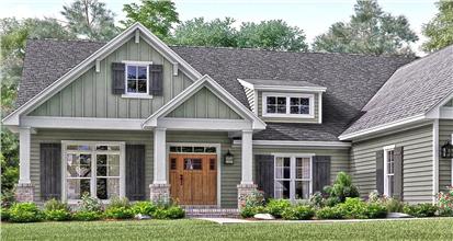 3-bedroom home in the country style of architecture including front porch, rustic finishes, and sensible comfort.