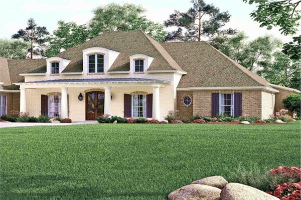 Home designed in the Acadian architectural style with its French country and Cajun influences.