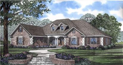 This traditional home in the French style boasts 4 bedrooms, a 3 car garage and one story living.